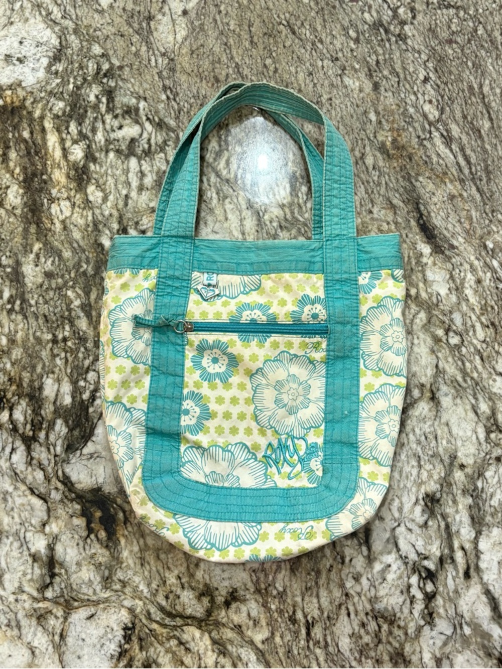 Y2K Floral Roxy Zip Top Tote Bag